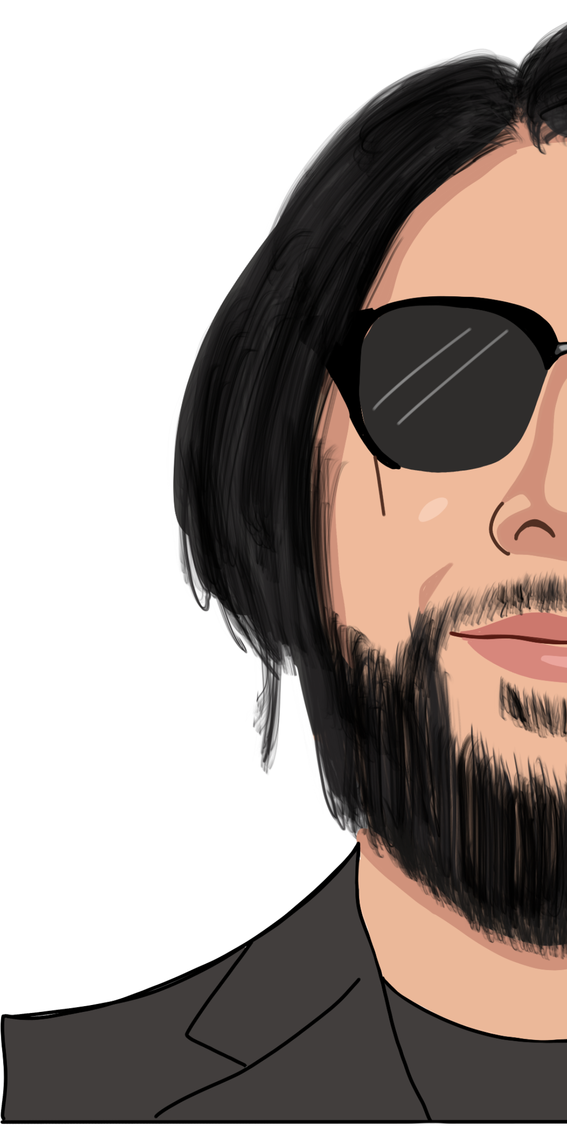 cartoon drawing of the left side of my face