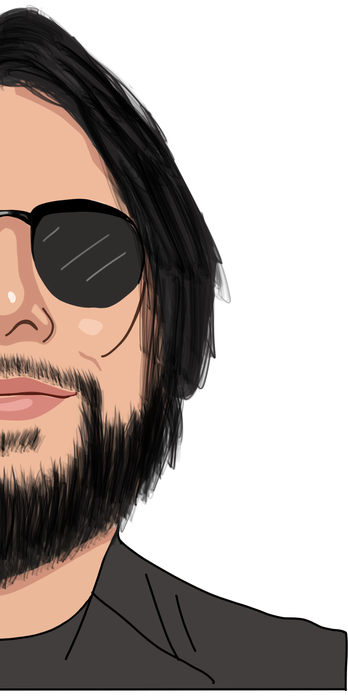 cartoon drawing of the right side of my face